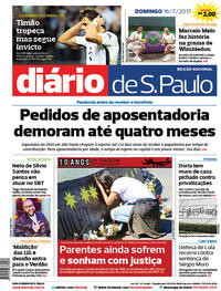 Capa do jornal Diário de São Paulo 16/07/2017