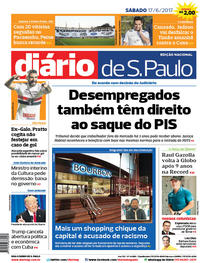 Capa do jornal Diário de São Paulo 17/06/2017