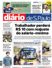 Capa do jornal Diário de São Paulo 17/08/2017