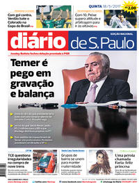 Capa do jornal Diário de São Paulo 18/05/2017