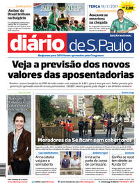 Capa do jornal Diário de São Paulo 18/07/2017