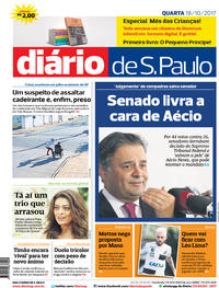 Capa do jornal Diário de São Paulo 18/10/2017