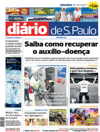 Capa do jornal Diário de São Paulo 18/12/2017