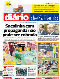 Capa do jornal Diário de São Paulo 19/10/2017