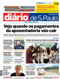 Capa do jornal Diário de São Paulo 19/11/2017