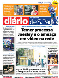 Capa do jornal Diário de São Paulo 20/06/2017