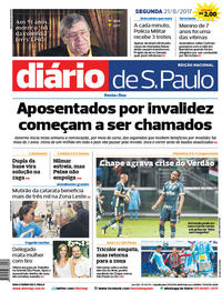 Capa do jornal Diário de São Paulo 21/08/2017