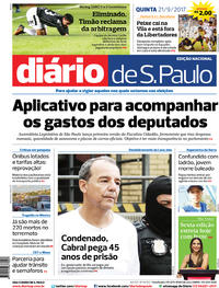 Capa do jornal Diário de São Paulo 21/09/2017