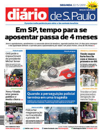 Capa do jornal Diário de São Paulo 22/05/2017