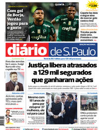 Capa do jornal Diário de São Paulo 22/06/2017