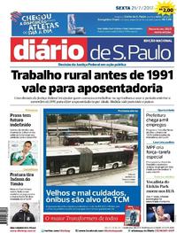 Capa do jornal Diário de São Paulo 21/07/2017