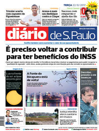 Capa do jornal Diário de São Paulo 22/08/2017