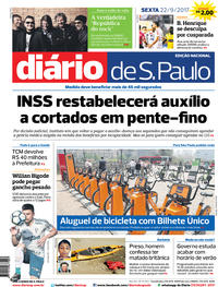 Capa do jornal Diário de São Paulo 22/09/2017