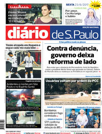 Capa do jornal Diário de São Paulo 23/06/2017