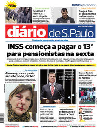 Capa do jornal Diário de São Paulo 23/08/2017