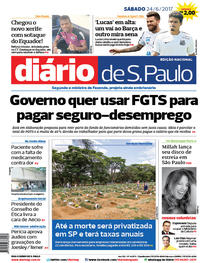 Capa do jornal Diário de São Paulo 24/06/2017