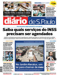 Capa do jornal Diário de São Paulo 24/07/2017