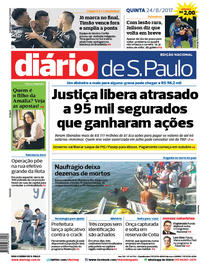 Capa do jornal Diário de São Paulo 24/08/2017