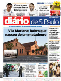 Capa do jornal Diário de São Paulo 24/09/2017