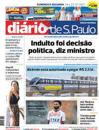 Capa do jornal Diário de São Paulo 24/12/2017