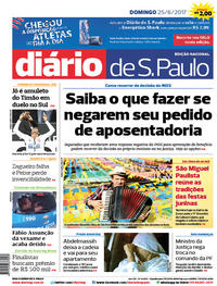 Capa do jornal Diário de São Paulo 25/06/2017