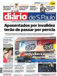 Capa do jornal Diário de São Paulo 26/07/2017
