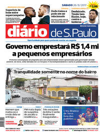 Capa do jornal Diário de São Paulo 26/08/2017