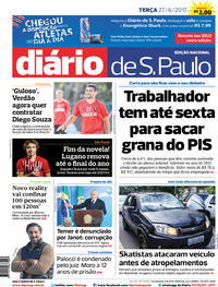 Capa do jornal Diário de São Paulo 27/06/2017