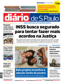 Capa do jornal Diário de São Paulo 27/11/2017