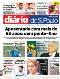 Capa do jornal Diário de São Paulo 28/06/2017