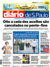 Capa do jornal Diário de São Paulo 28/07/2017