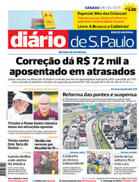 Capa do jornal Diário de São Paulo 28/10/2017