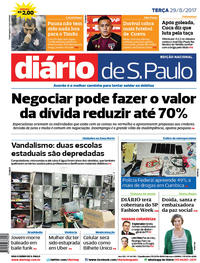 Capa do jornal Diário de São Paulo 29/08/2017