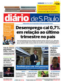 Capa do jornal Diário de São Paulo 30/09/2017