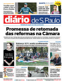 Capa do jornal Diário de São Paulo 31/05/2017