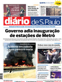 Capa do jornal Diário de São Paulo 31/08/2017