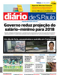 Capa do jornal Diário de São Paulo 31/10/2017
