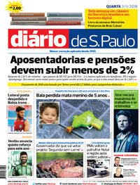 Capa do jornal Diário de São Paulo 03/01/2018