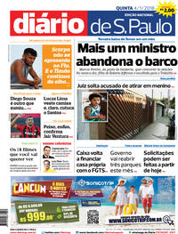 Capa do jornal Diário de São Paulo 04/01/2018