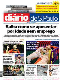 Capa do jornal Diário de São Paulo 08/01/2018