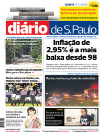 Capa do jornal Diário de São Paulo 11/01/2018