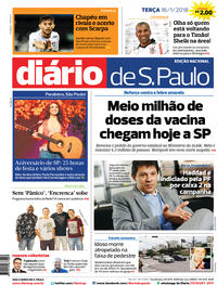 Capa do jornal Diário de São Paulo 16/01/2018