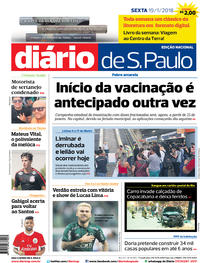 Capa do jornal Diário de São Paulo 19/01/2018