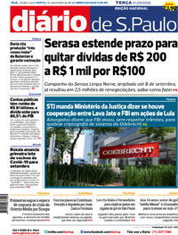 Capa do jornal Diário de São Paulo 01/09/2020