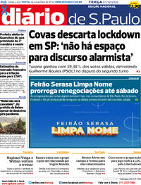 Capa do jornal Diário de São Paulo 01/12/2020