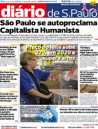 Capa do jornal Diário de São Paulo 02/10/2020