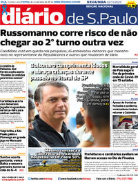 Capa do jornal Diário de São Paulo 02/11/2020