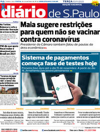 Capa do jornal Diário de São Paulo 03/11/2020