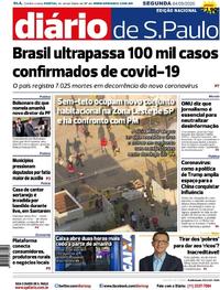 Capa do jornal Diário de São Paulo 04/05/2020