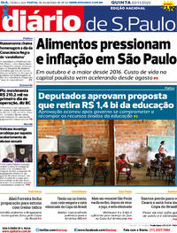 Capa do jornal Diário de São Paulo 05/11/2020
